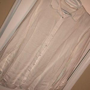 Talbots linen button up! White XL